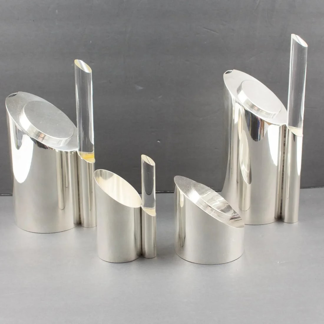 Memphis Style Silver Plate and Lucite Tea and Coffee Set by Guildart France - 3