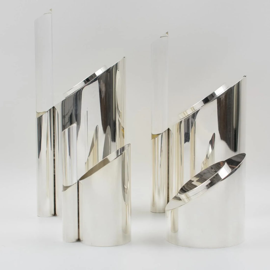 Memphis Style Silver Plate and Lucite Tea and Coffee Set by Guildart France - 6