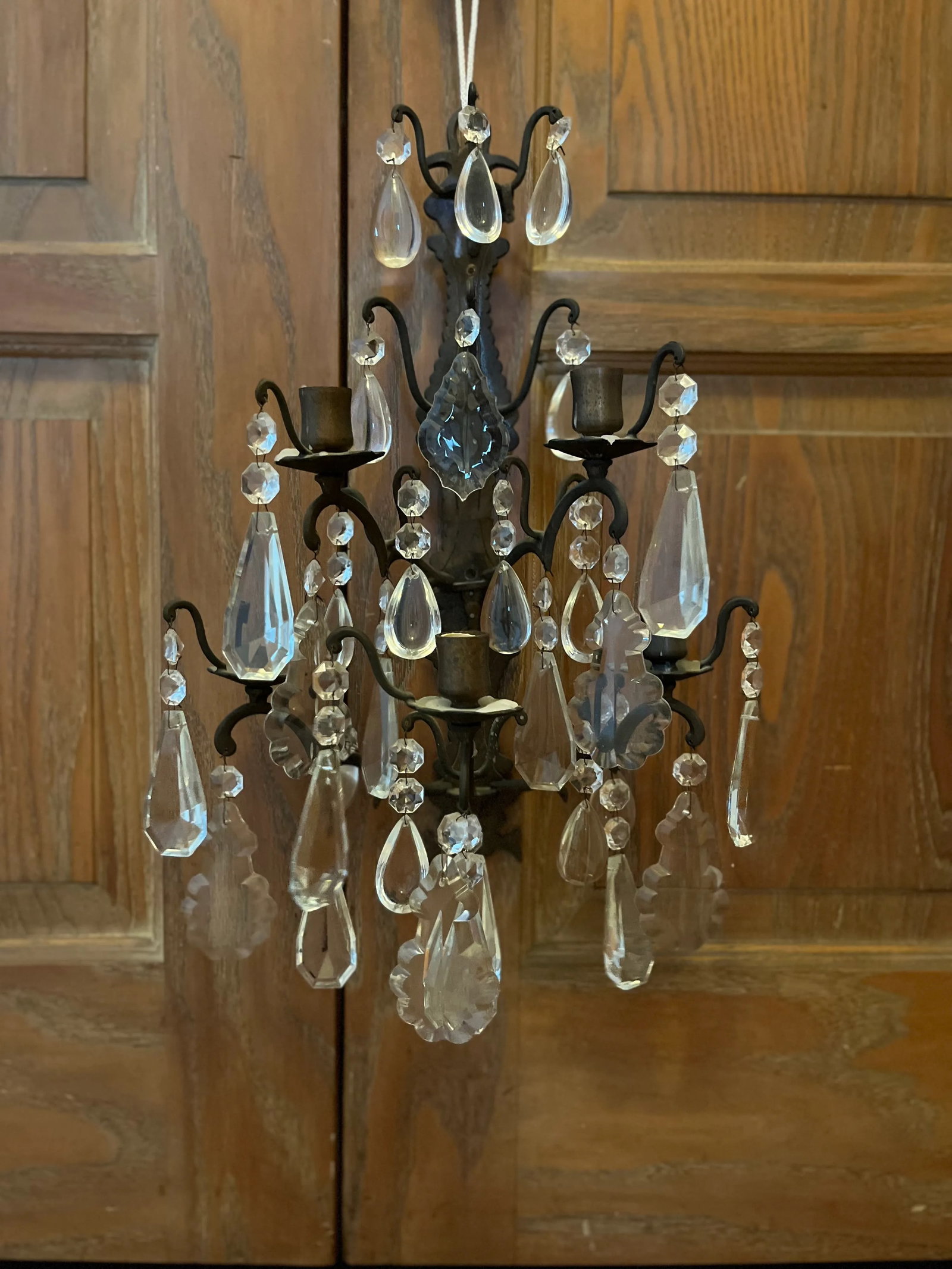 1920's Crystal Candle Sconce - 10