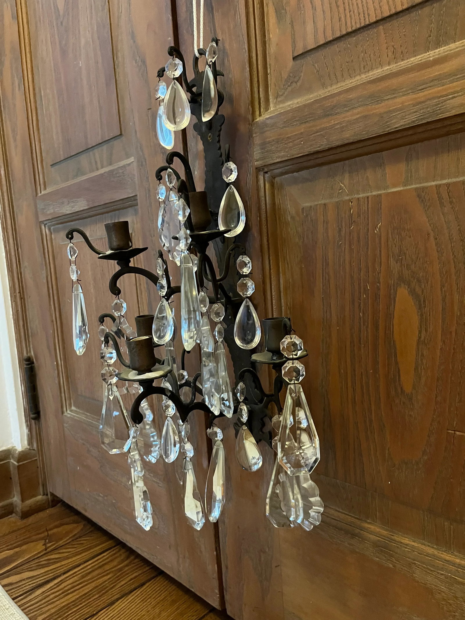 1920's Crystal Candle Sconce - 4