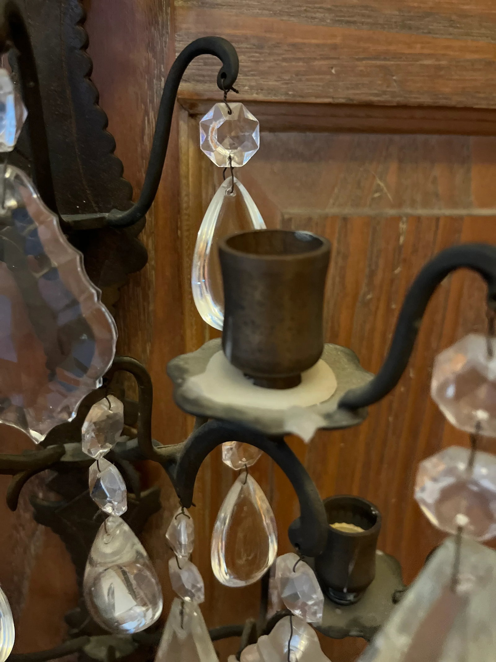 1920's Crystal Candle Sconce - 6