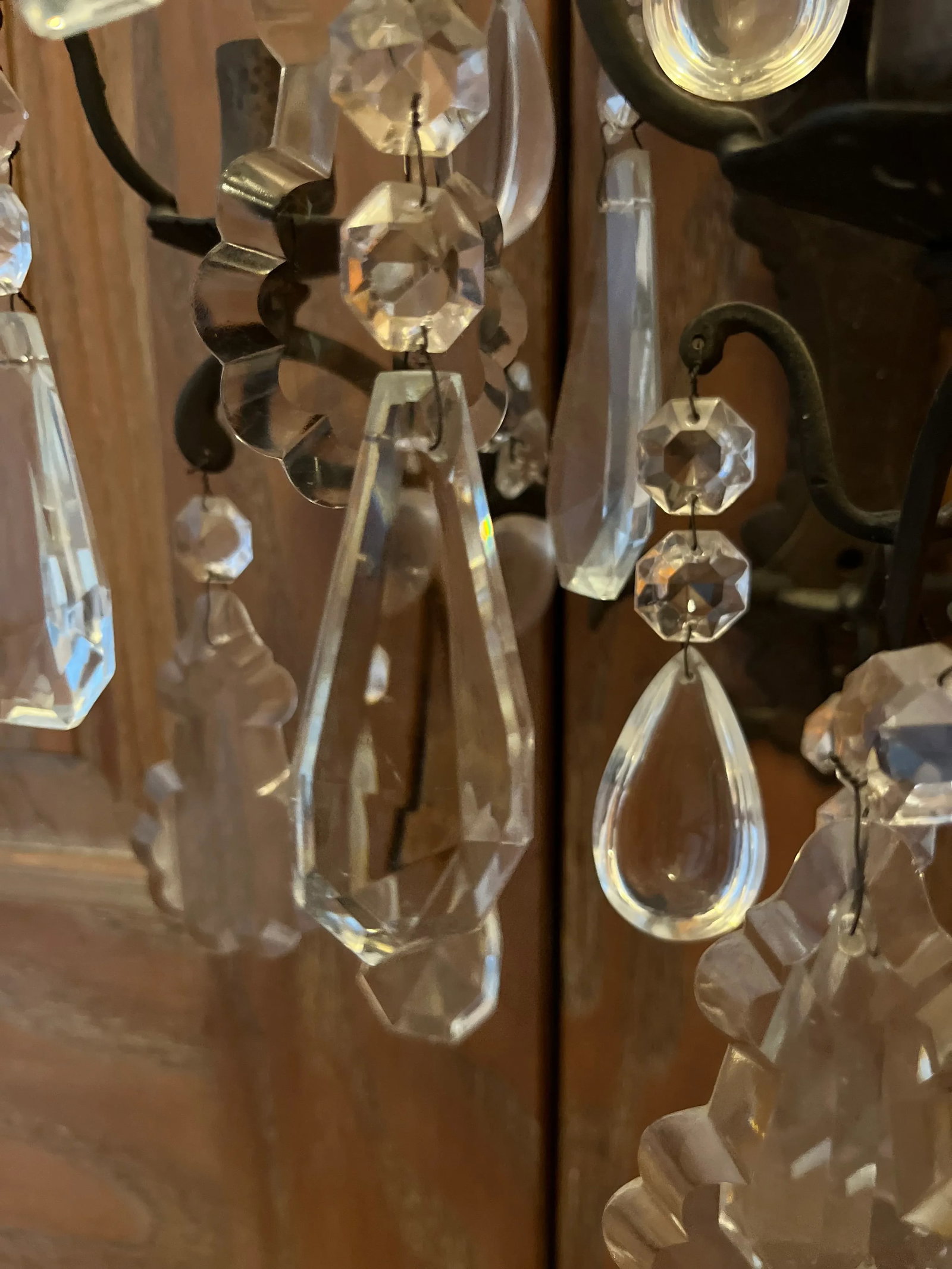 1920's Crystal Candle Sconce - 7