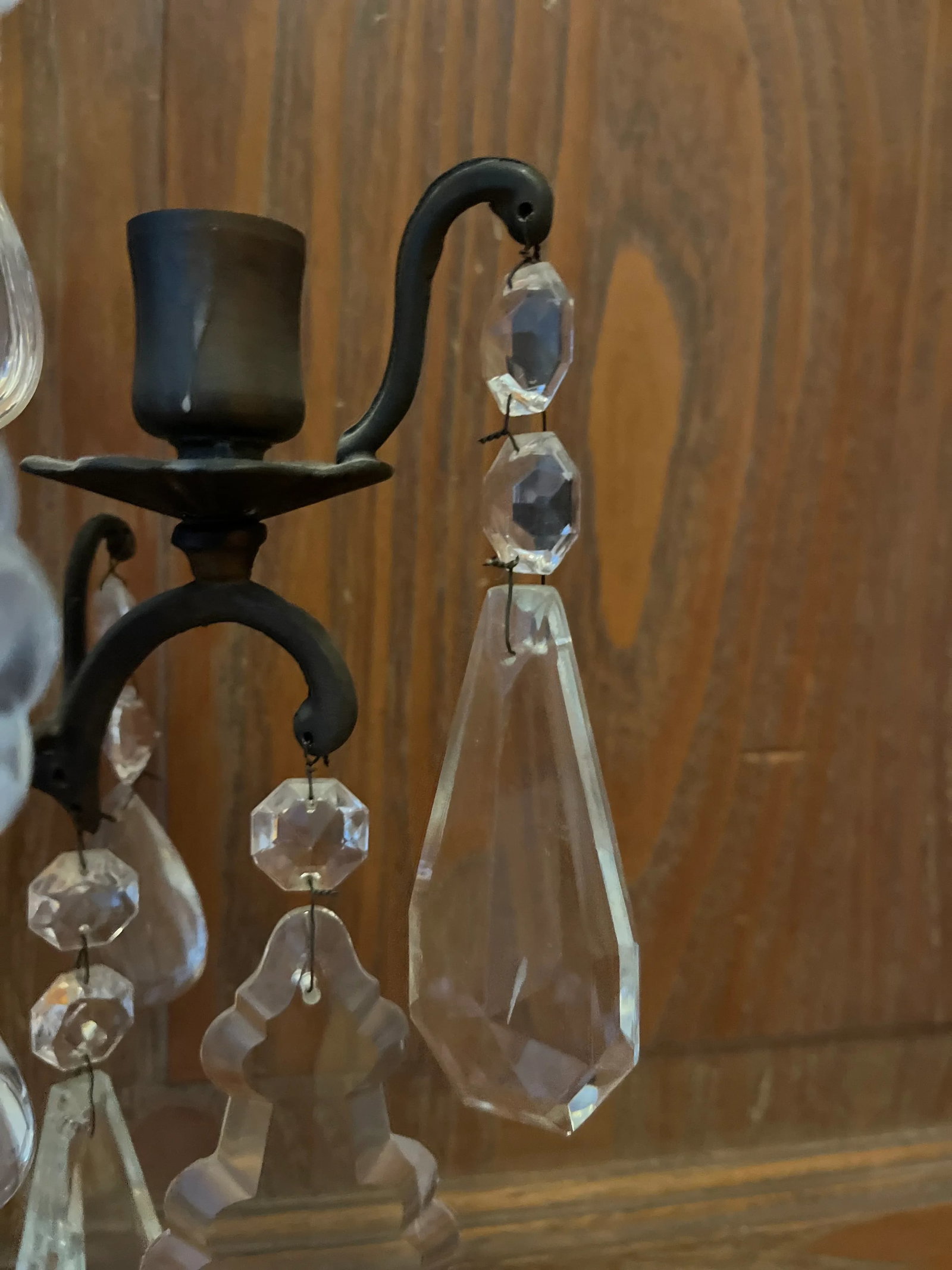 1920's Crystal Candle Sconce - 8