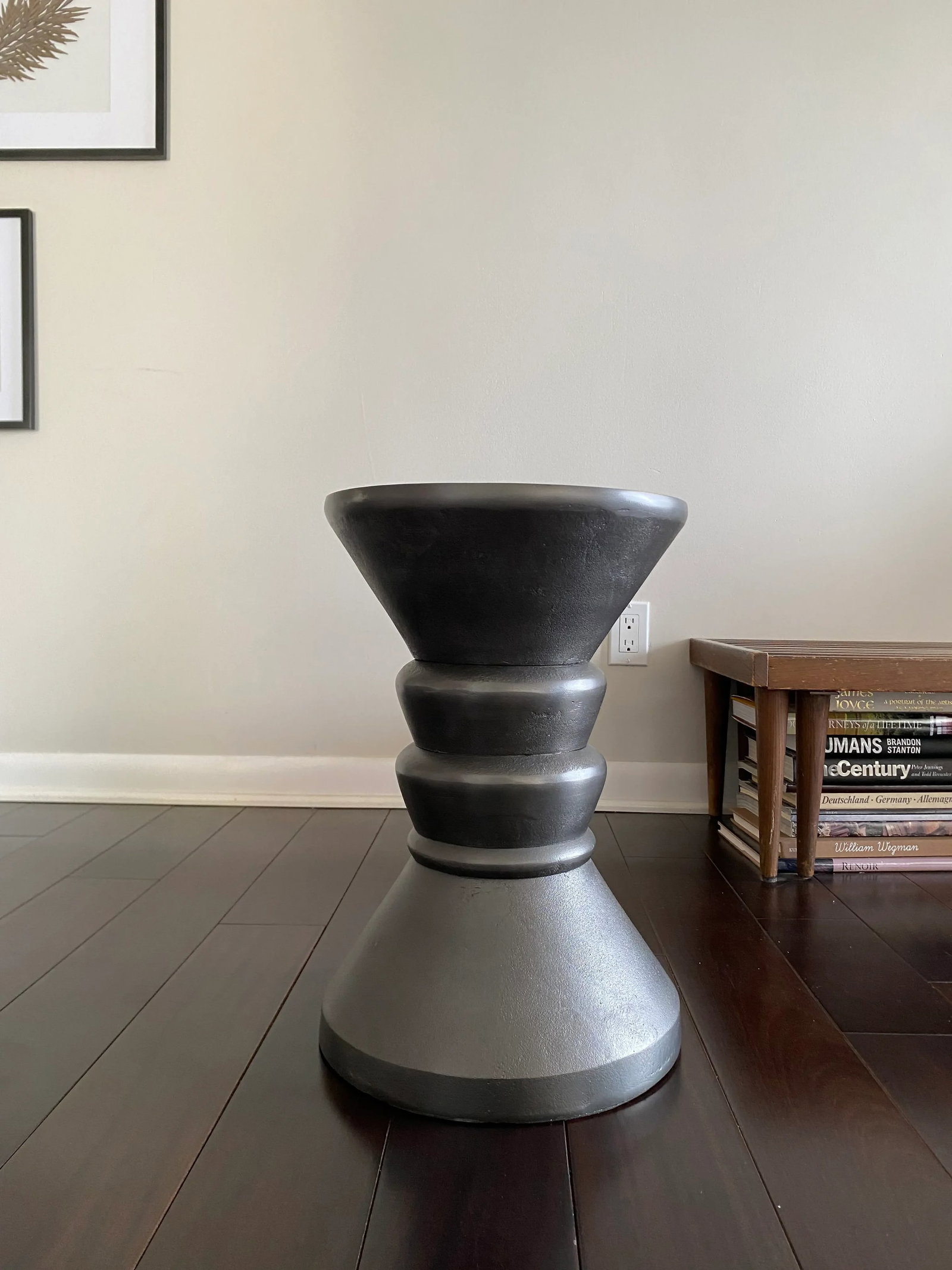 Indoor Outdoor Gray Stone Concrete Pillar Side Table Oswald by Made Goods - 2