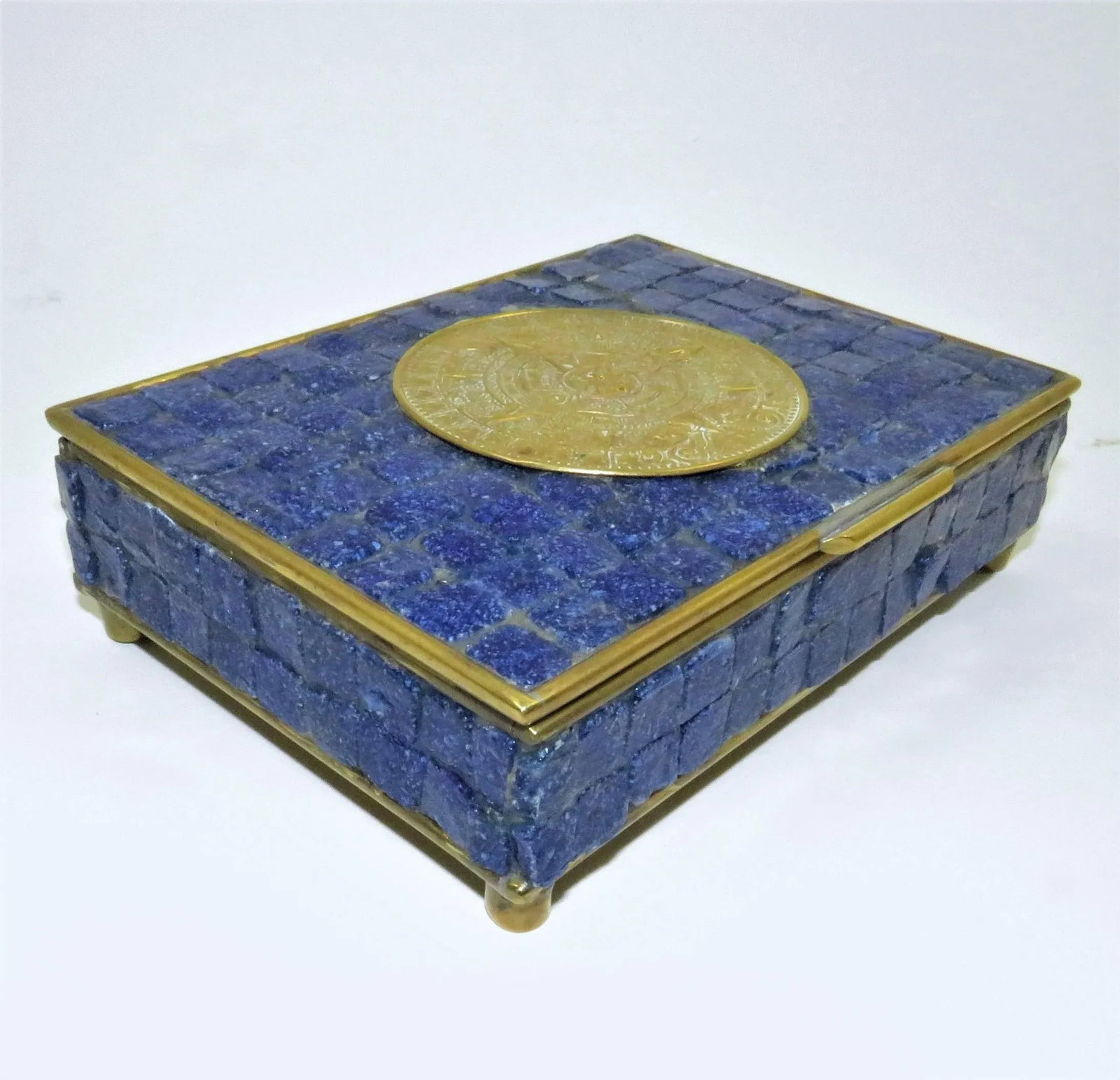 Salvador Teran Glass Mosaic & Brass Box - 3