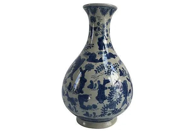 Vintage Chinese Hand Painted Celadon Koi Vase - 7
