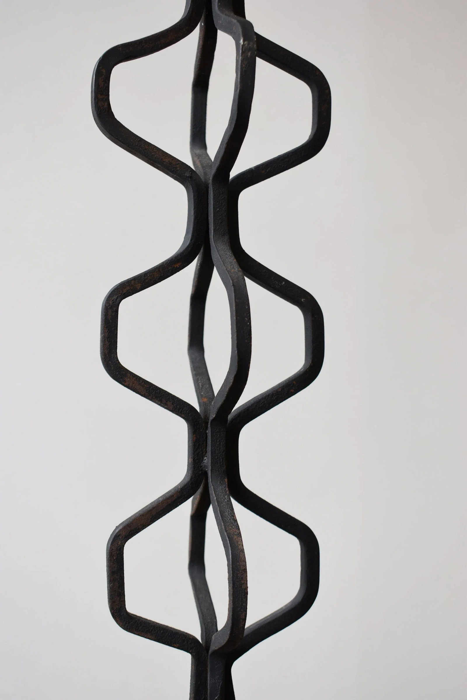 Vintage Wrought Iron Undulating Floor Candelabra, Circa 1970s - 6