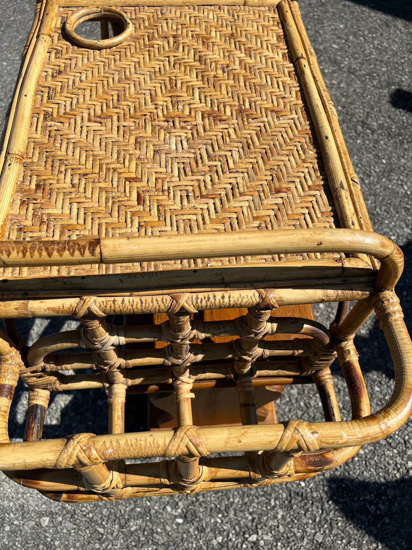 1980s Rattan Bamboo Tray - 4