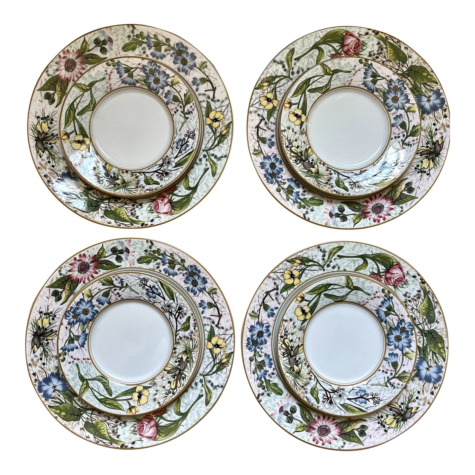 1990s Fitz & Floyd Summer Fern Plates - Set of 8: Set of 8 Fitz & Floyd salad and bread plates in Summer Fern pattern. So lovely for your spring or summer tablescapes! Condition: Alterations: Original Condition Unaltered Imperfections: Some