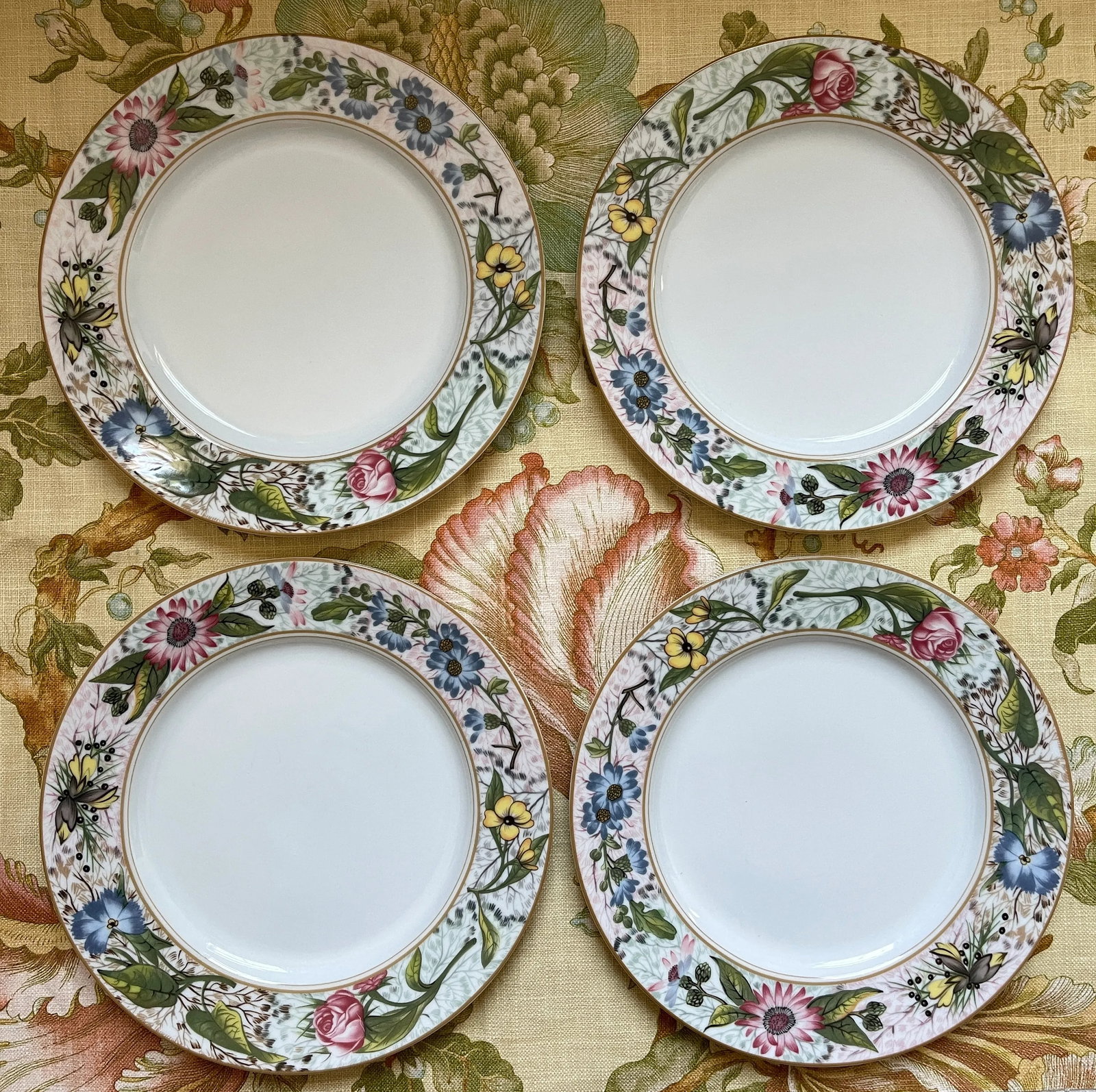 1990s Fitz & Floyd Summer Fern Plates - Set of 8 - 2