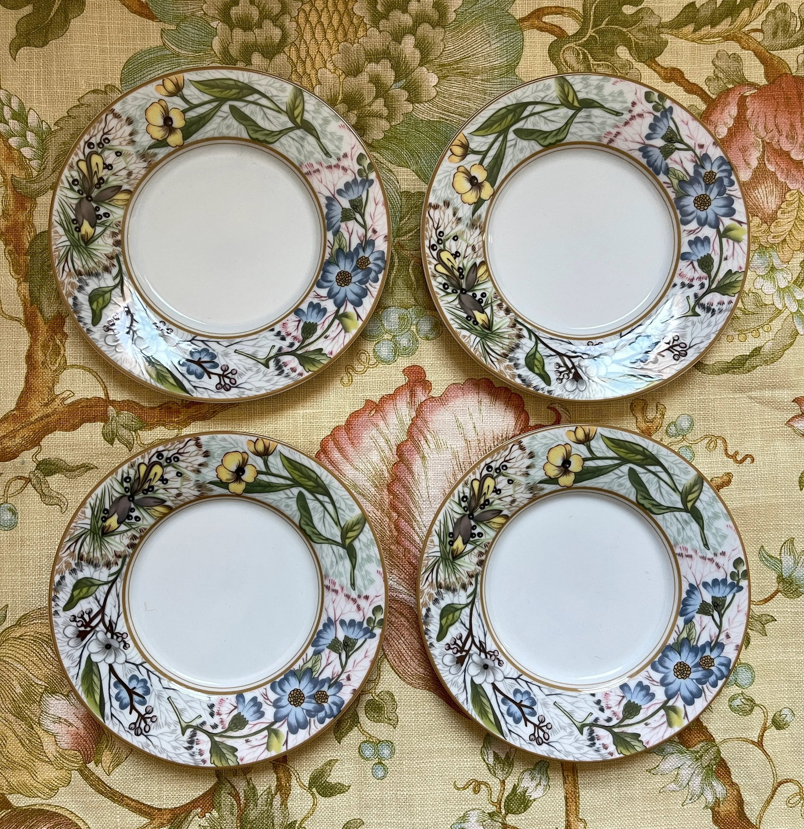 1990s Fitz & Floyd Summer Fern Plates - Set of 8 - 3