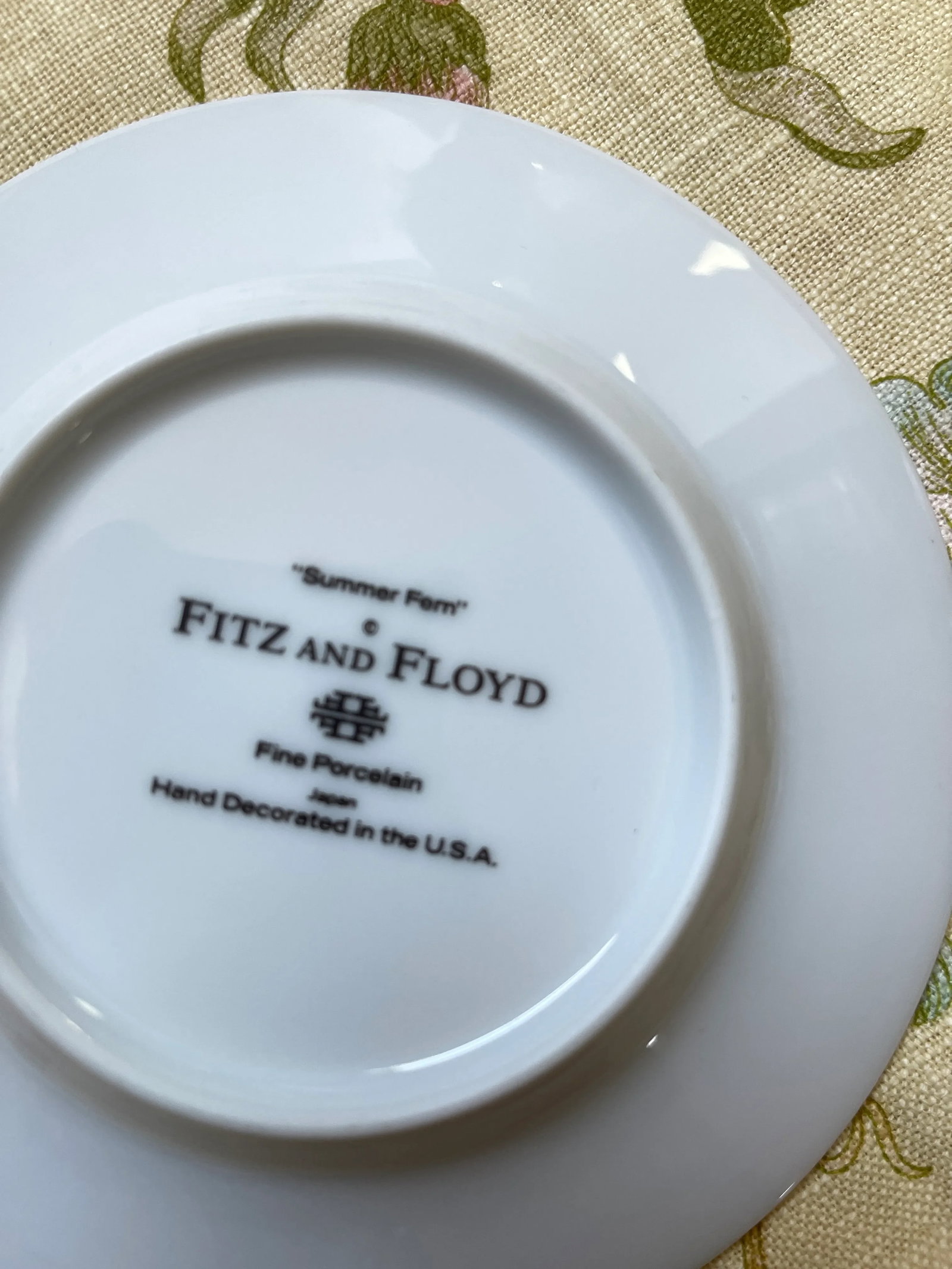 1990s Fitz & Floyd Summer Fern Plates - Set of 8 - 6