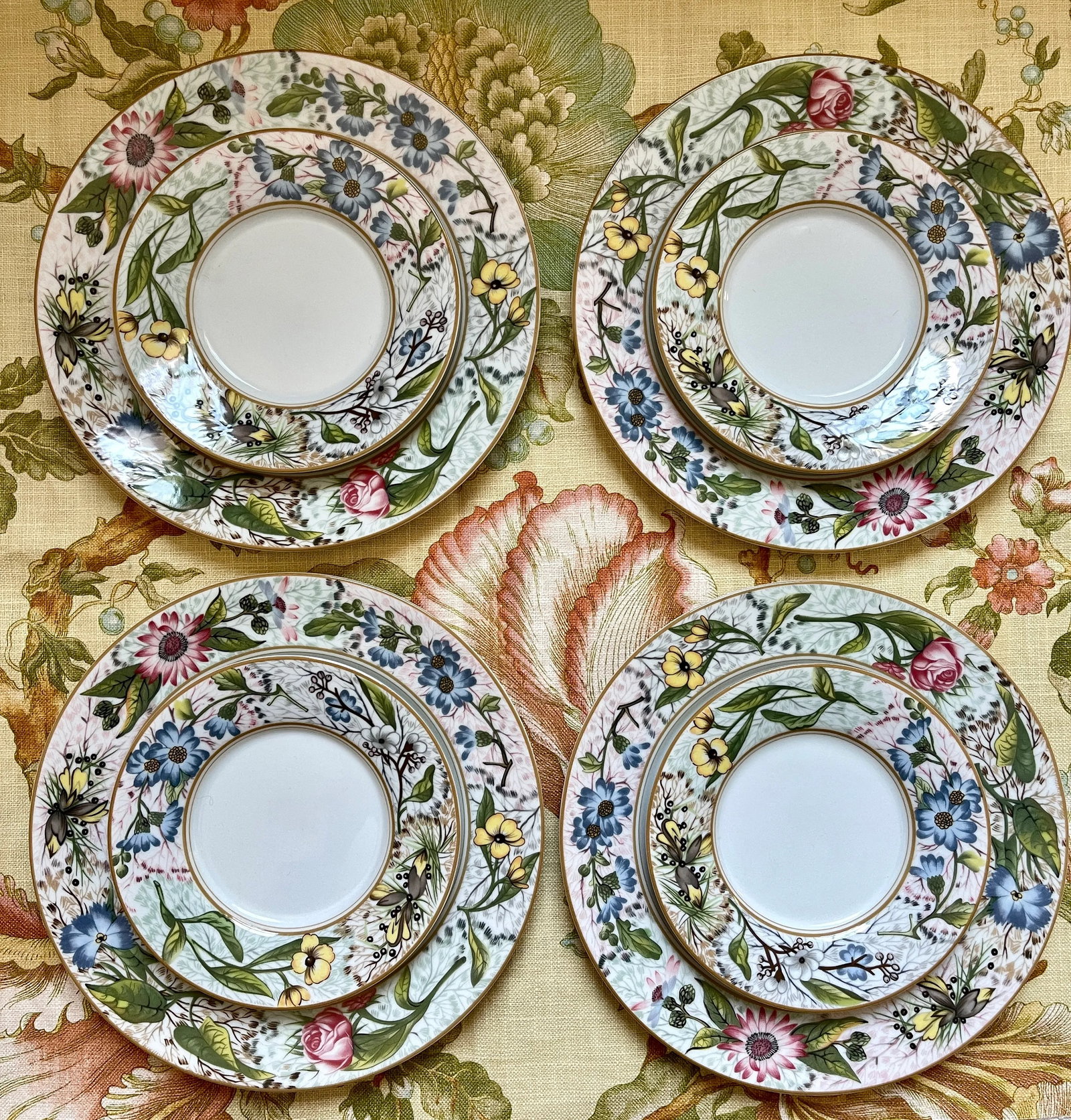 1990s Fitz & Floyd Summer Fern Plates - Set of 8 - 7