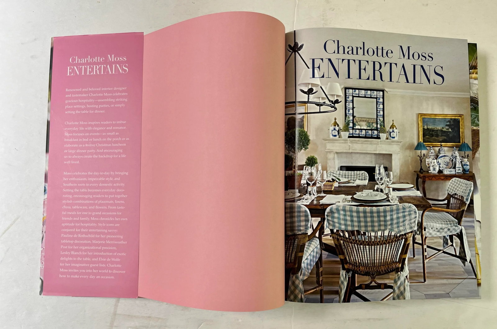 Charlotte Moss Entertains Book, Rizzoli, 2018, Signed and Inscribed - 2