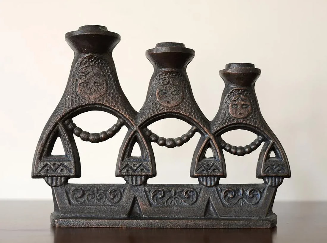 Mid-Century Cast Iron Russian Matryoshka Candelabra - 2