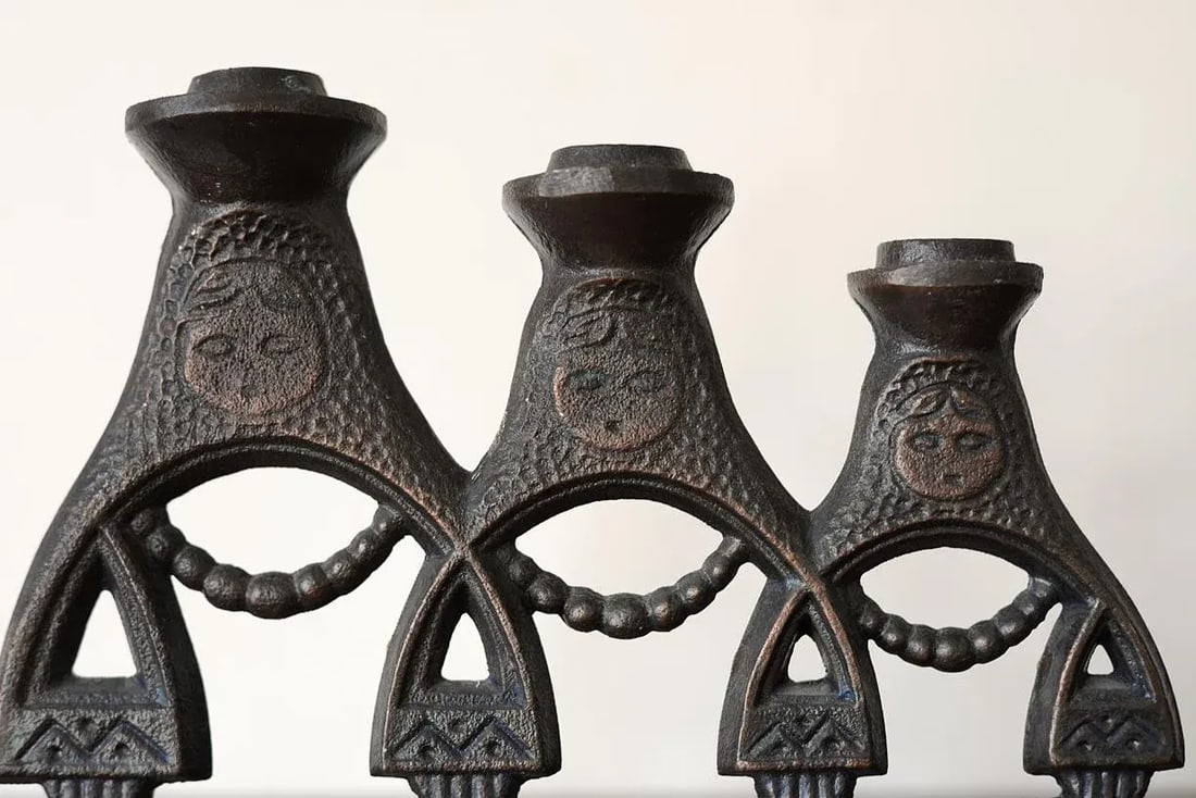 Mid-Century Cast Iron Russian Matryoshka Candelabra - 3