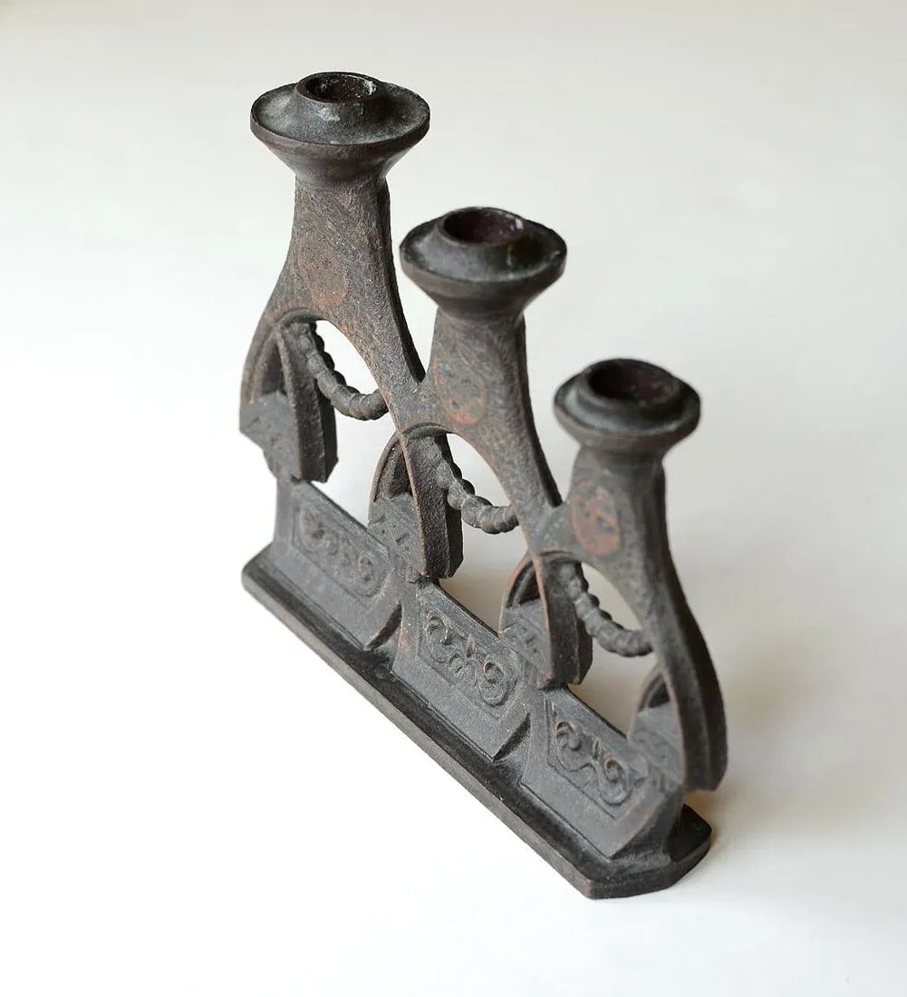Mid-Century Cast Iron Russian Matryoshka Candelabra - 9