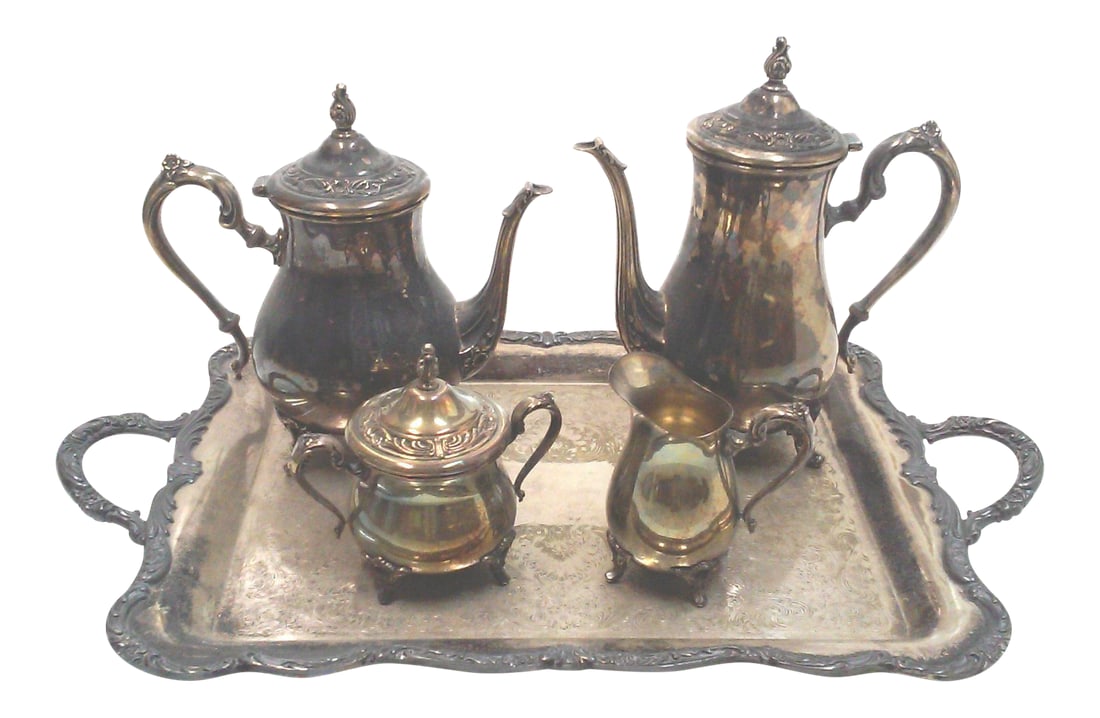 Rogers Silverplate Coffee and Tea Service & Tray - 5 Pieces (1 of 11)