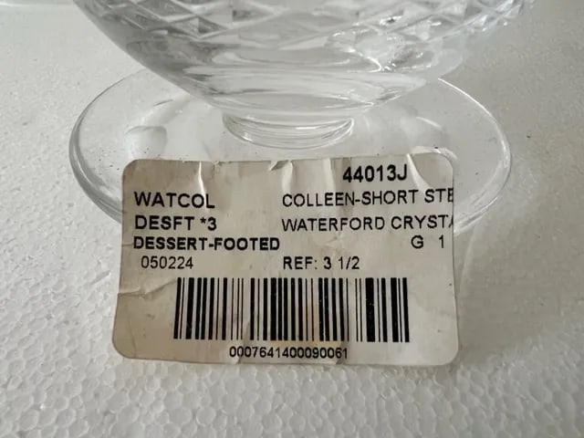 Vintage Waterford Crystal "Collen" Footed Dessert Bowls- Set of 8 - 8