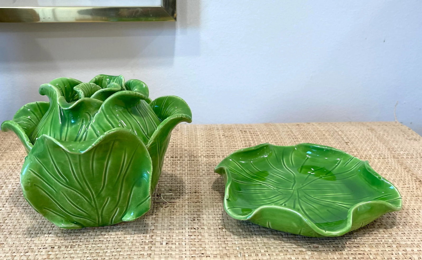 Vintage Jean Rogers Signed Cabbage Bowl With Underplate - 3