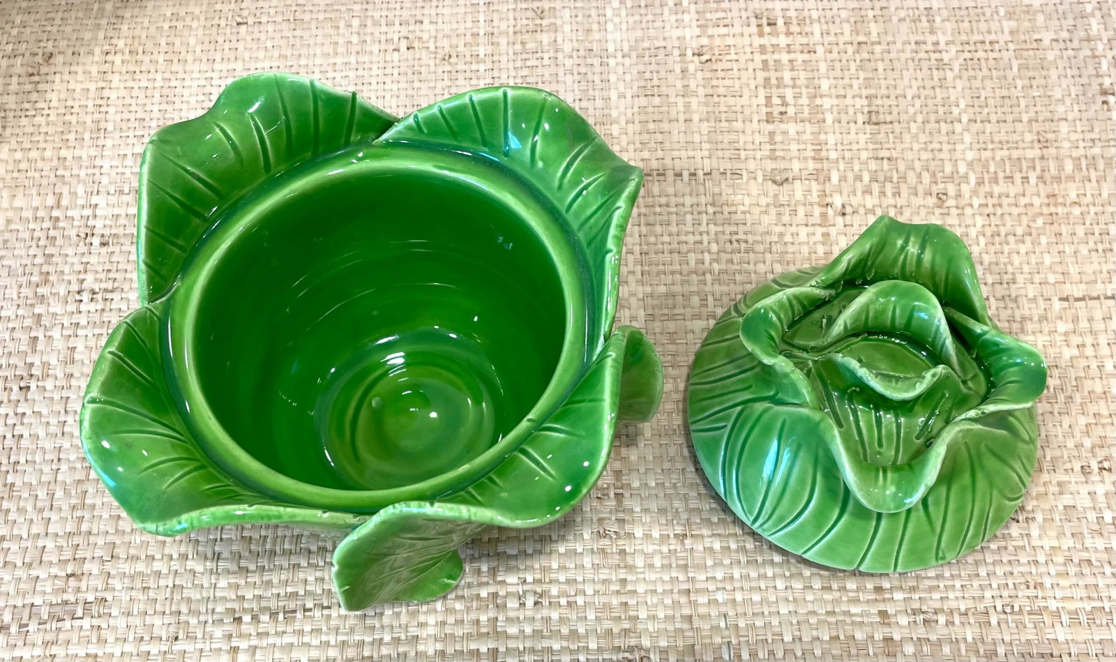 Vintage Jean Rogers Signed Cabbage Bowl With Underplate - 4