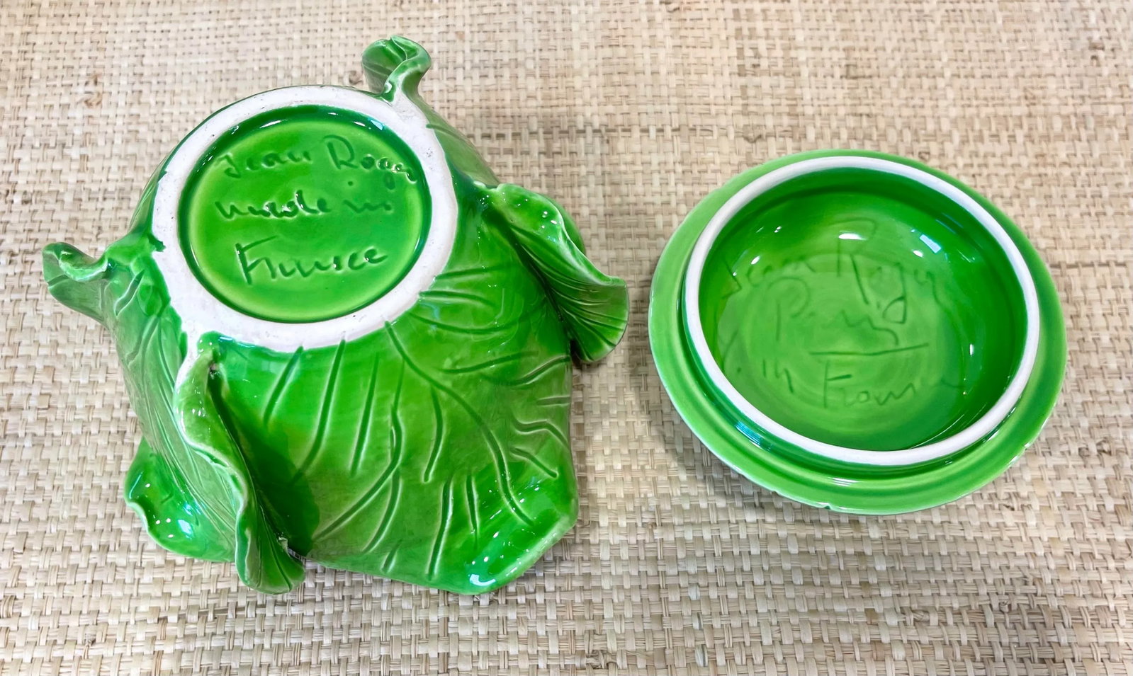 Vintage Jean Rogers Signed Cabbage Bowl With Underplate - 6