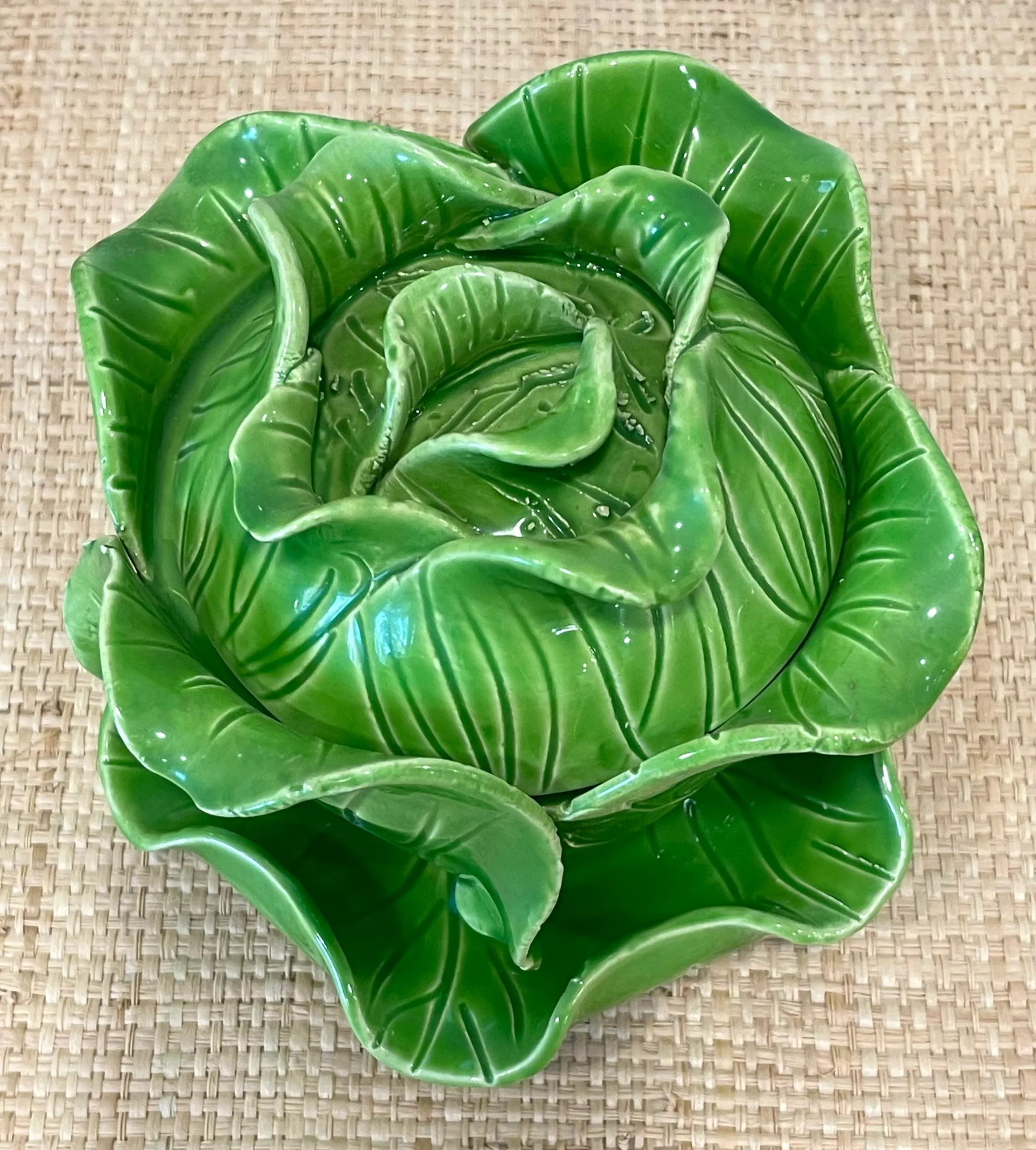 Vintage Jean Rogers Signed Cabbage Bowl With Underplate - 8