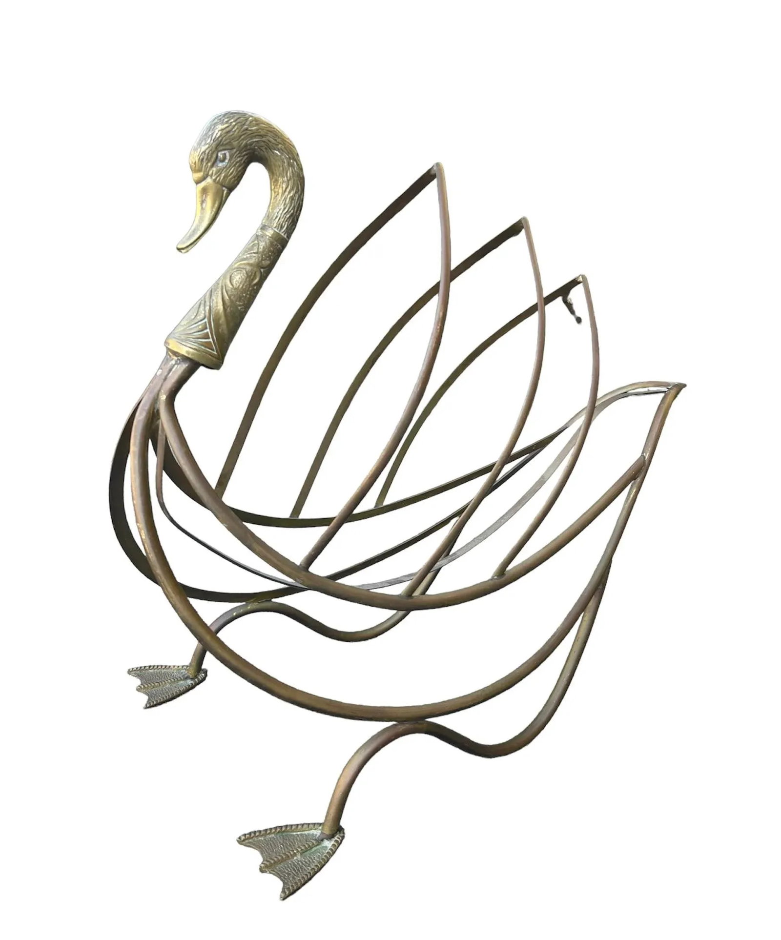 Maison Jansen Brass Swan Magazine Holder - 3