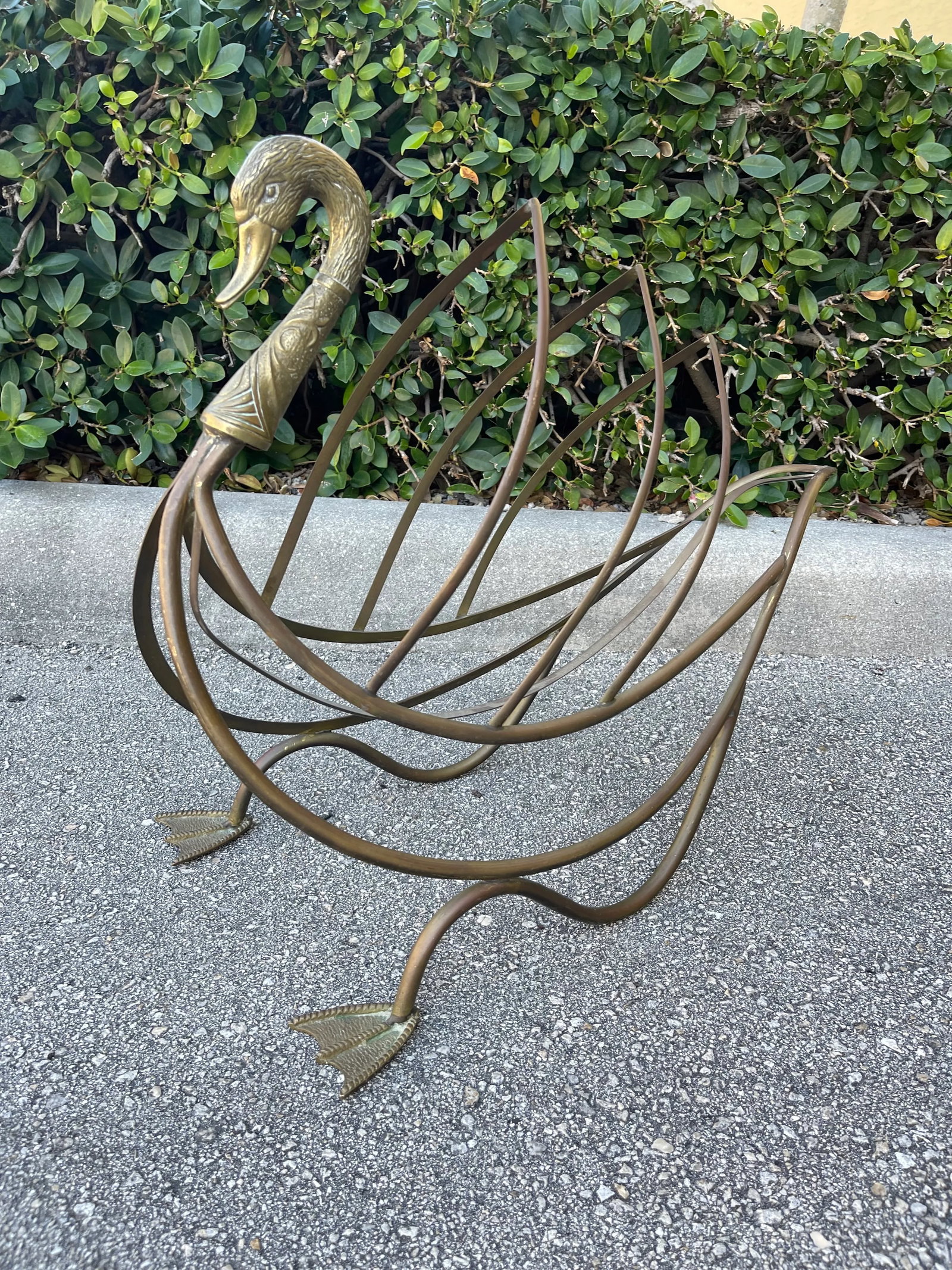 Maison Jansen Brass Swan Magazine Holder - 6