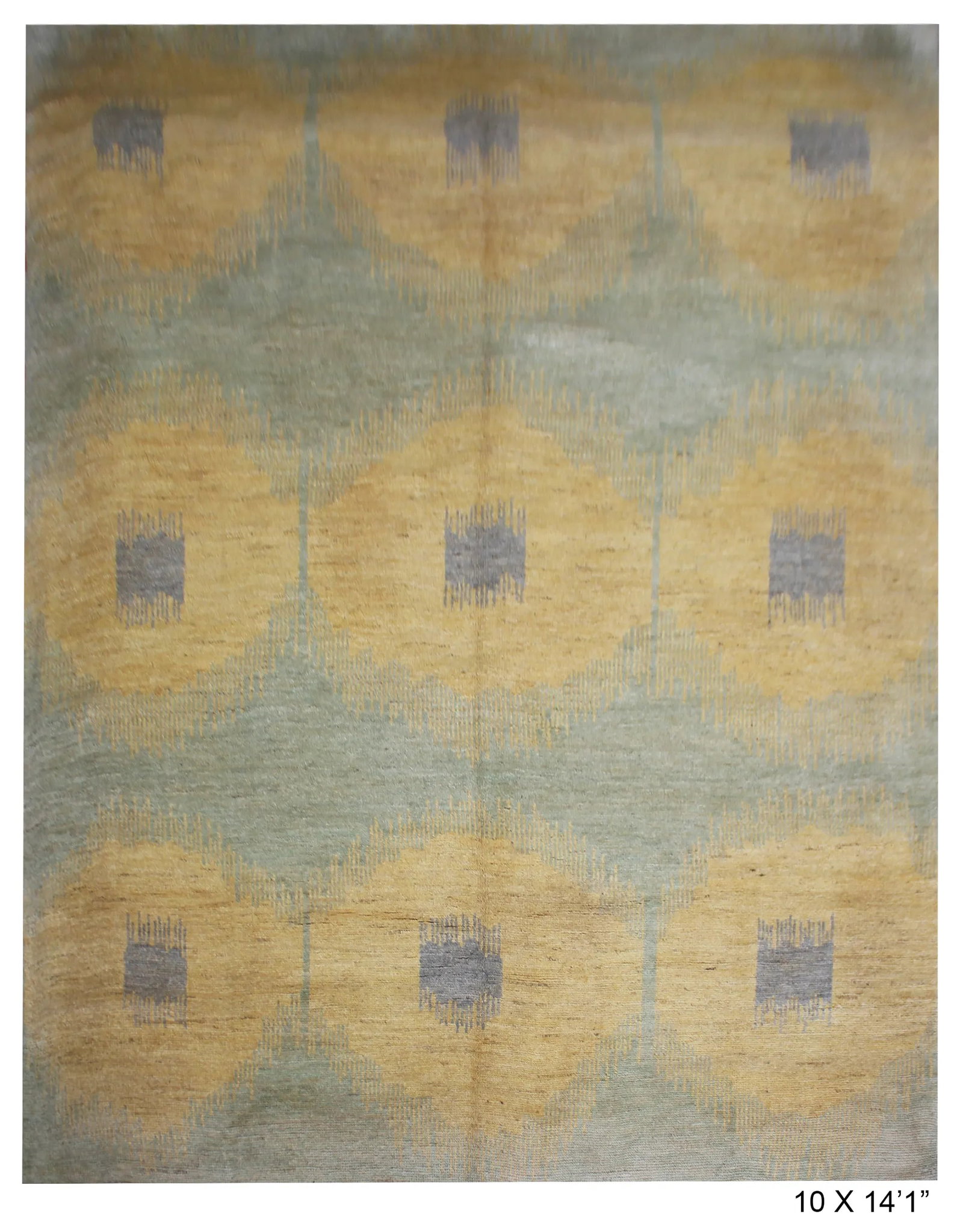 Hand Knotted Ikat Rug by Aara Rugs Inc. - 10' * 13'11'' - 4