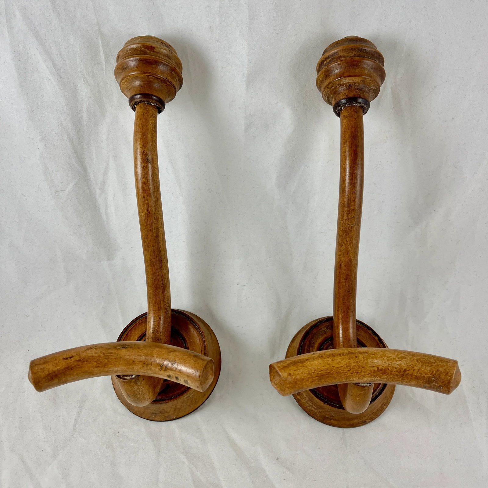 French Art Nouveau Bentwood Coat & Hat Hooks, a Pair - 12