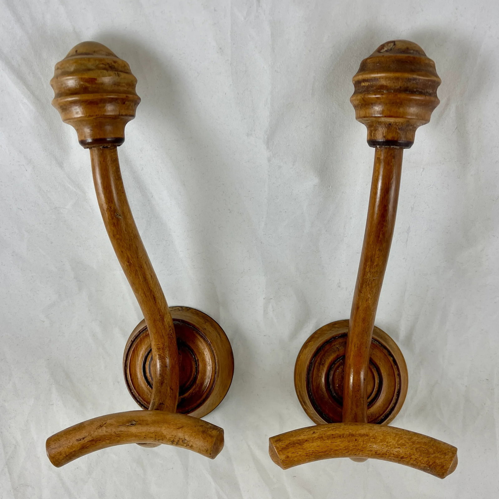 French Art Nouveau Bentwood Coat & Hat Hooks, a Pair - 13