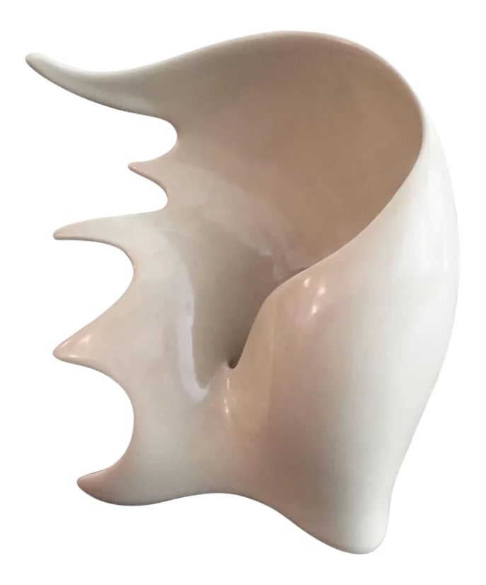 1950s Antonia Campi Conchiglia Pottery Lamp: An original 1950s Conchiglia glazed ceramic lamp in the form of a conch shell. Societa Ceramica Italiana di Laveno. Signed. Condition: Alterations: Restored Imperfections: Some Imperfections