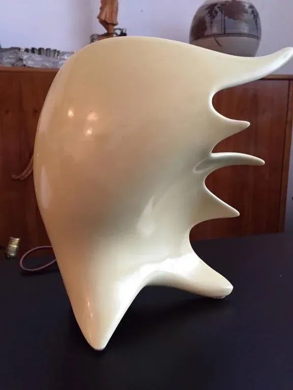 1950s Antonia Campi Conchiglia Pottery Lamp - 5