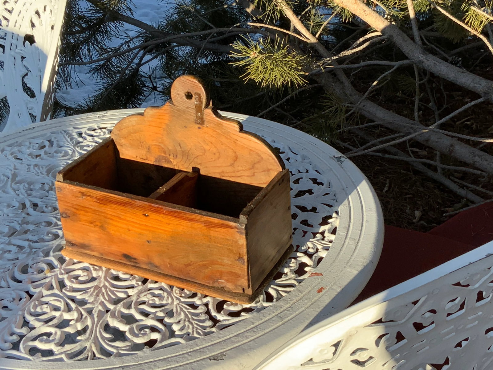 Antique Early 19th Century Primitive Pine Wall Box - 2