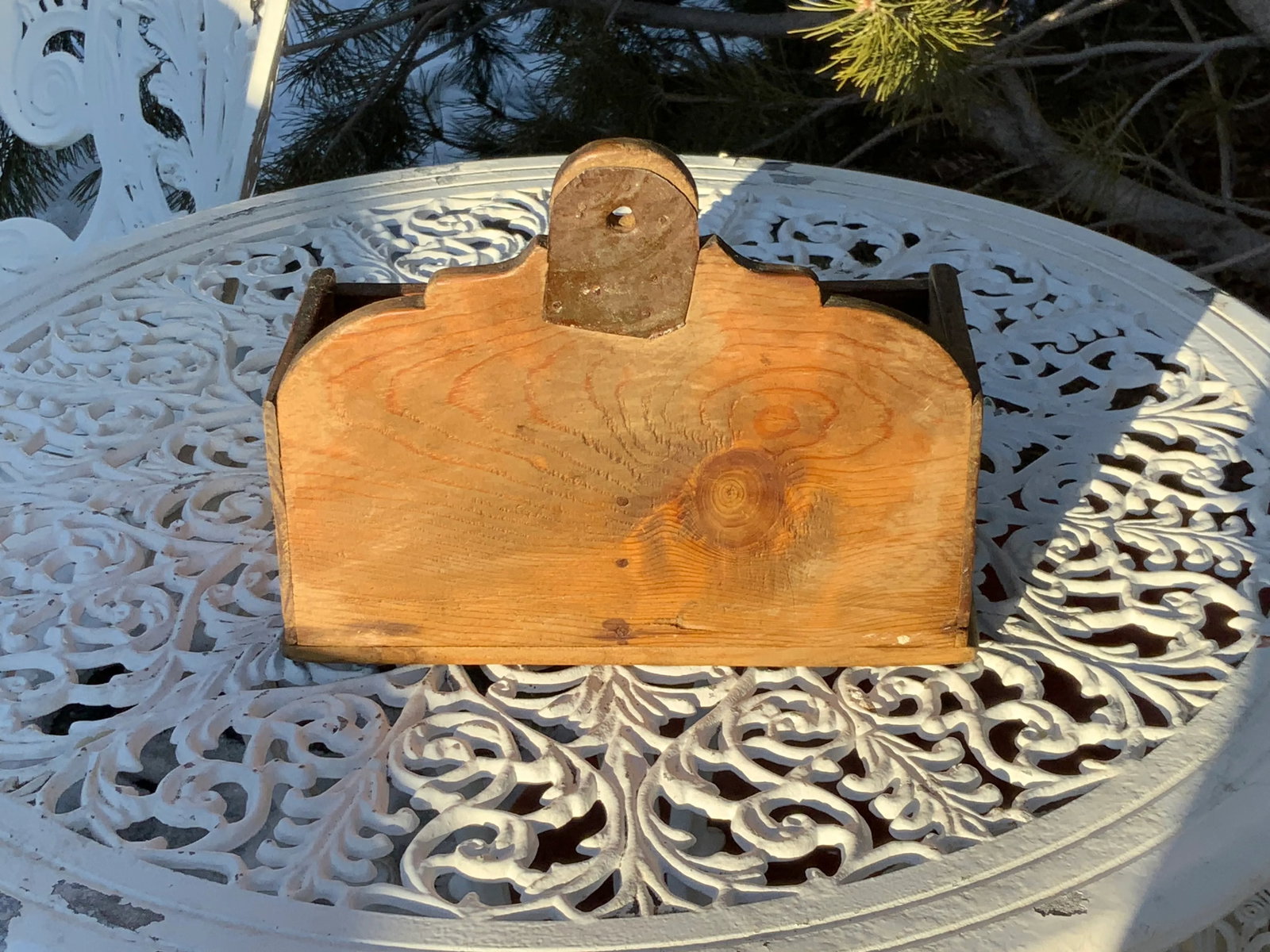 Antique Early 19th Century Primitive Pine Wall Box - 3