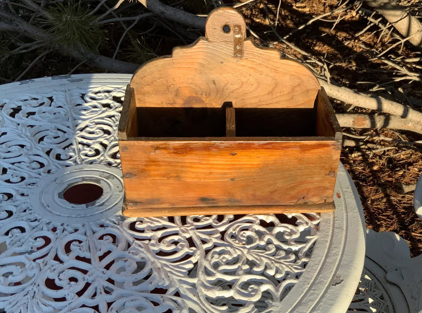 Antique Early 19th Century Primitive Pine Wall Box - 4