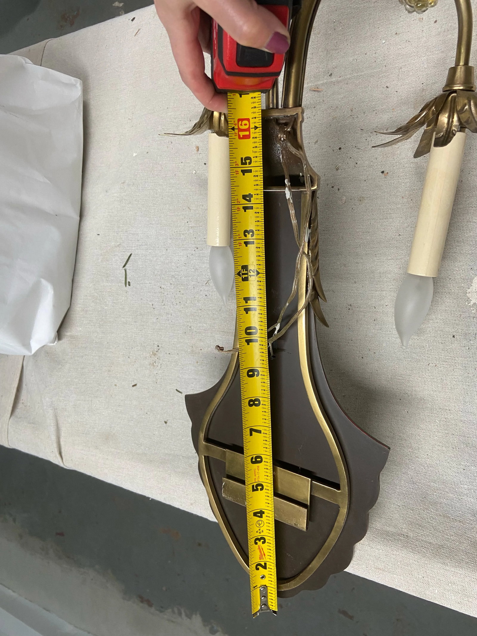 Pair of Global Views Mirror & Brass Sconces - 10