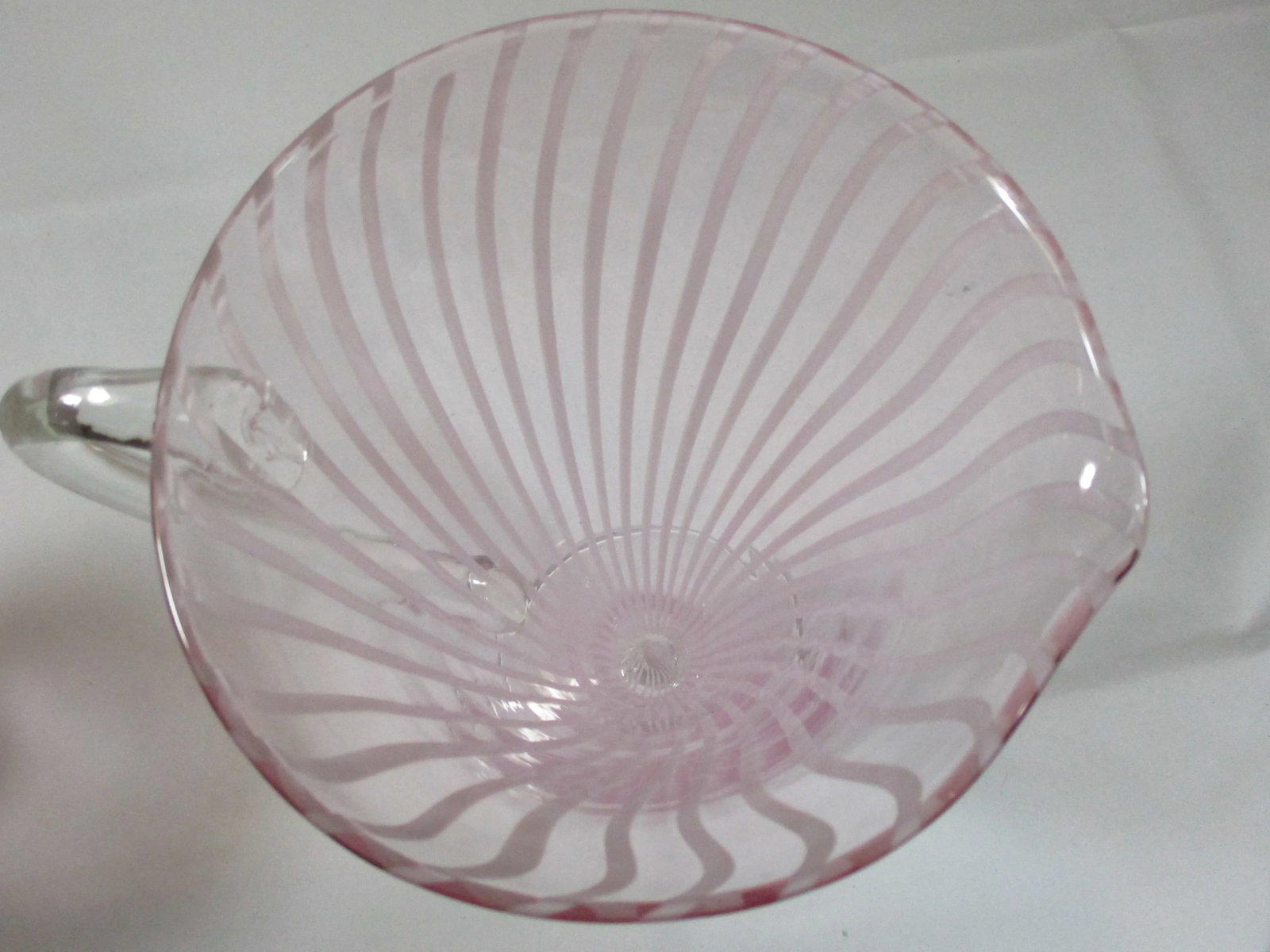 1960s Pink Striped Murano Style Martini Pitcher and Stemmed Goblets Set- 7 Pieces - 8