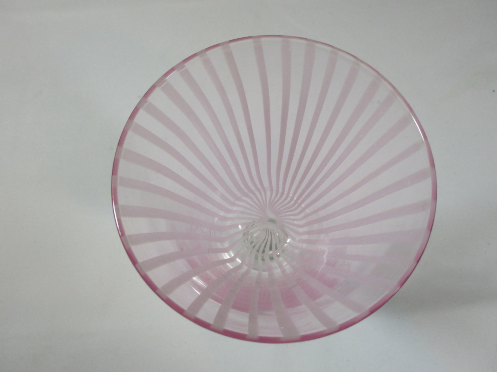1960s Pink Striped Murano Style Martini Pitcher and Stemmed Goblets Set- 7 Pieces - 9