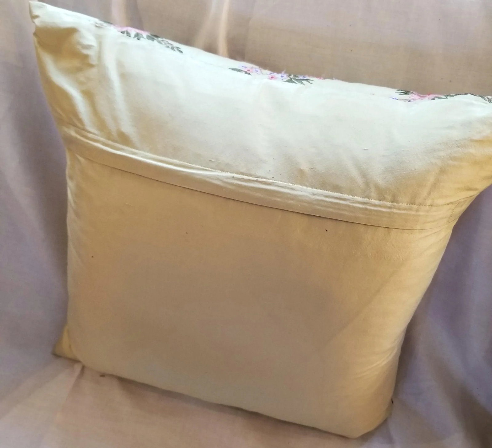 Pair of Embroidered Silk Throw Pillows - 7