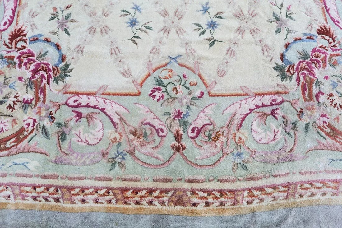Vintage Hooked French Savonnerie Design Wool Rug - 10'x 16' - 4
