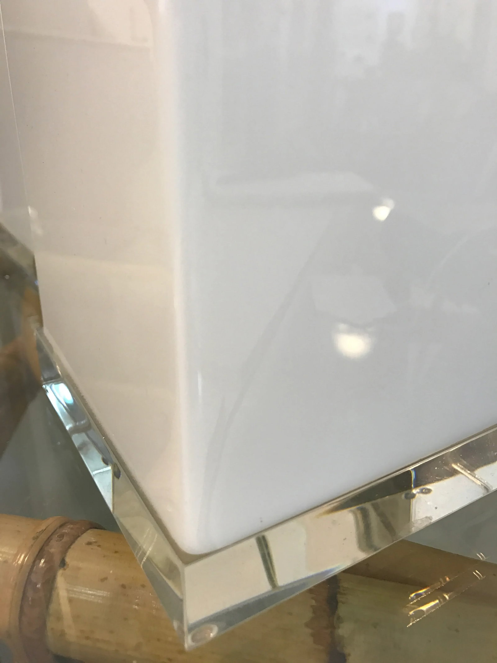 White Lucite Lamps - a Pair - 5
