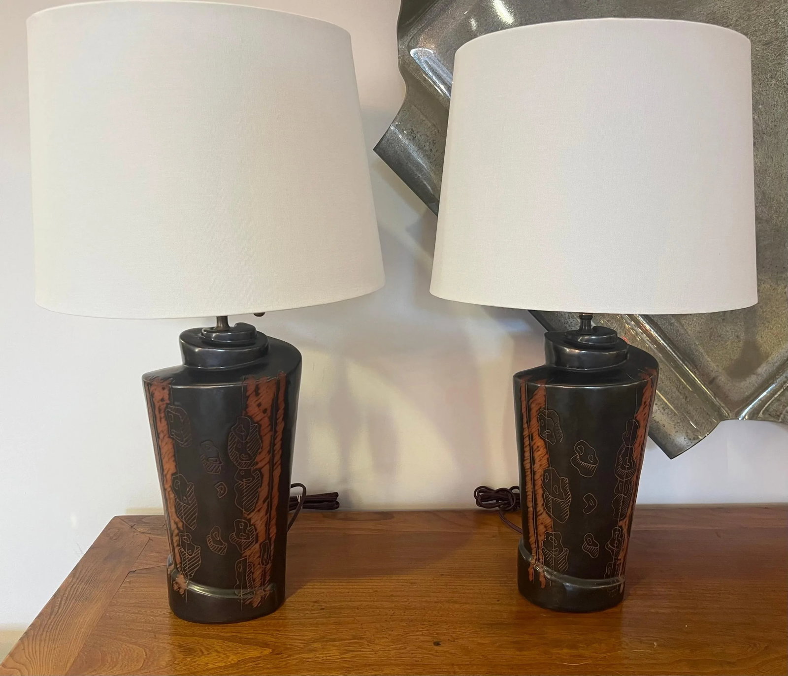 1940s American Marianna von Allesch Ceramic Table Lamps - A Pair - 11
