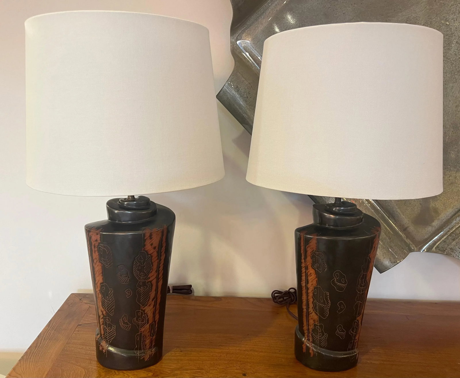 1940s American Marianna von Allesch Ceramic Table Lamps - A Pair - 6