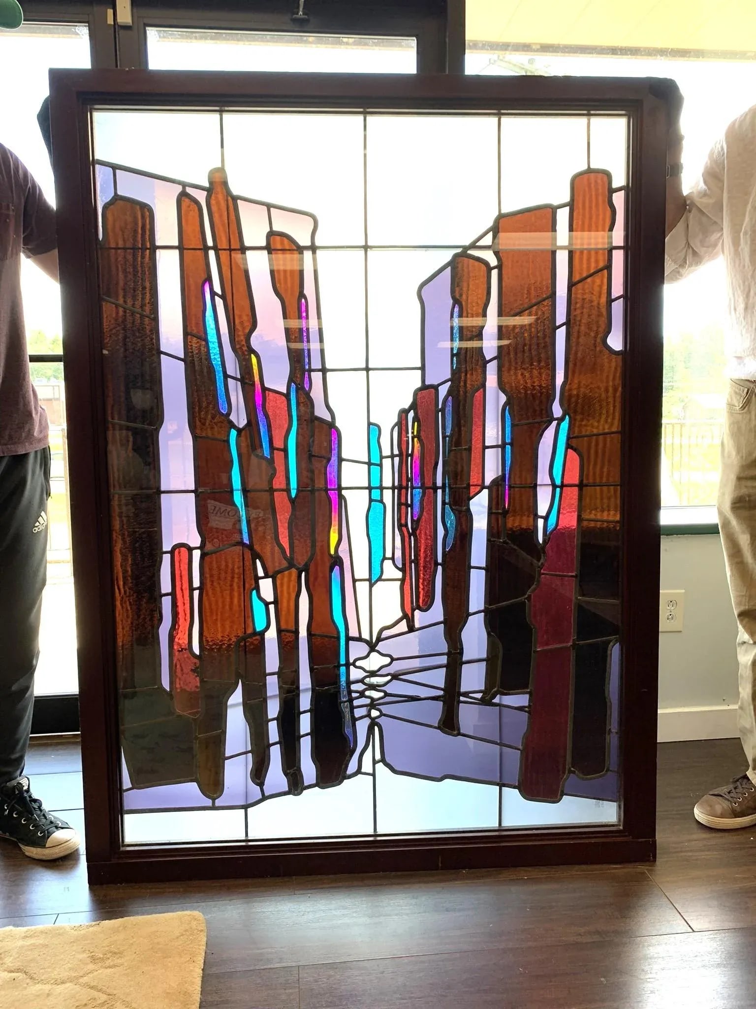 Large 1990s Contemporary Stained-Glass - 2