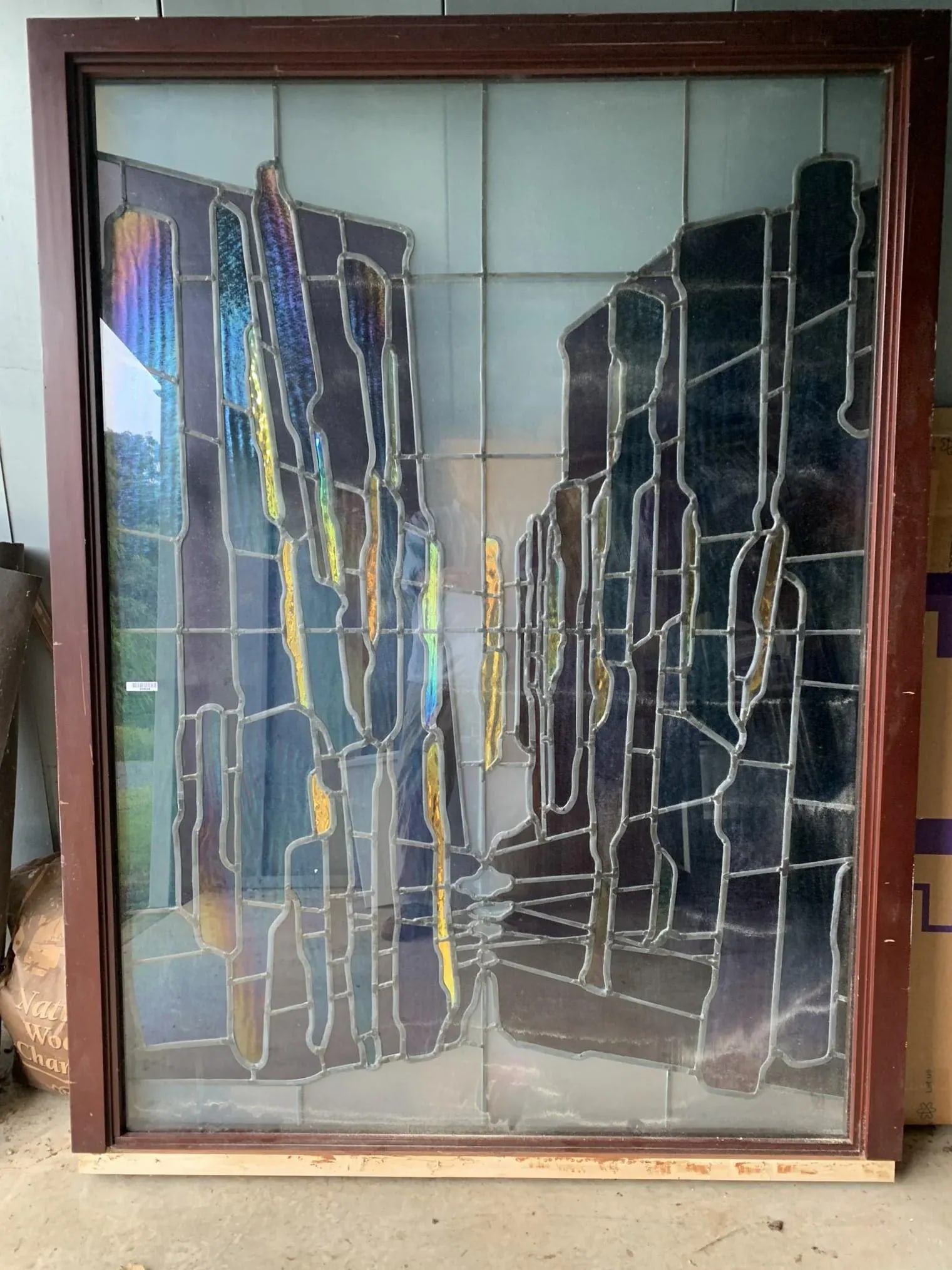 Large 1990s Contemporary Stained-Glass - 3
