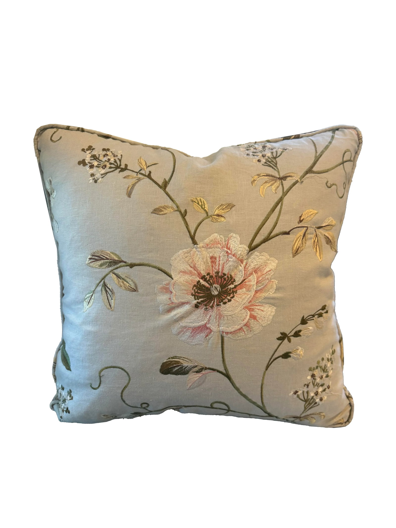 Pair of Crewel Work Embroidered Pillows - 2