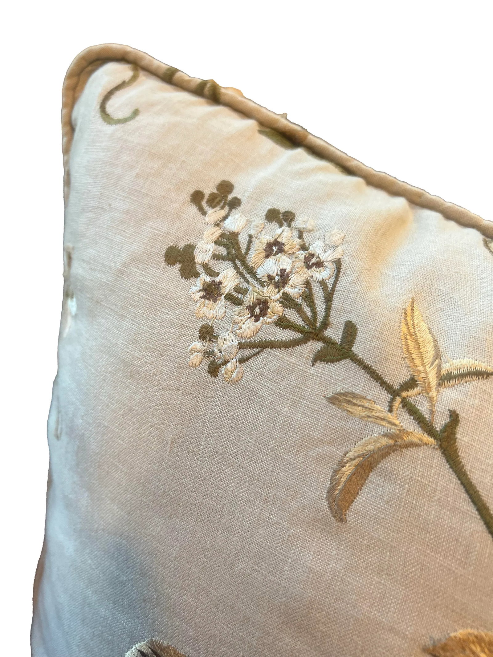 Pair of Crewel Work Embroidered Pillows - 4