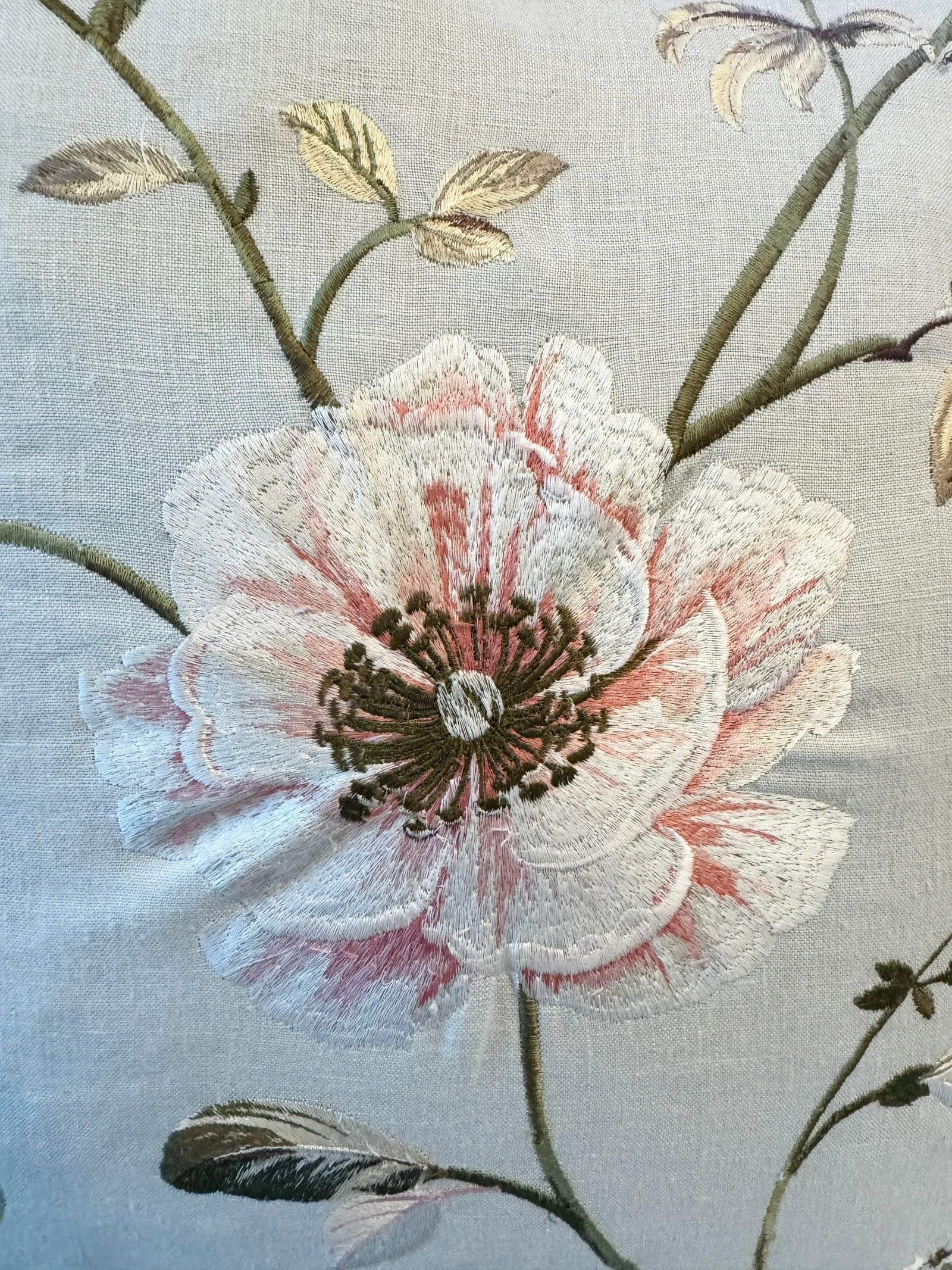 Pair of Crewel Work Embroidered Pillows - 5